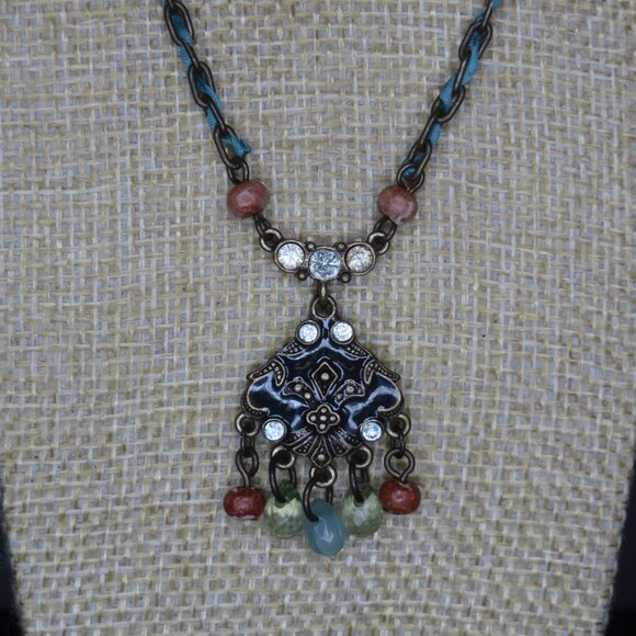 Bohemian Necklace with Multicolor Stones - Picture 5 of 6